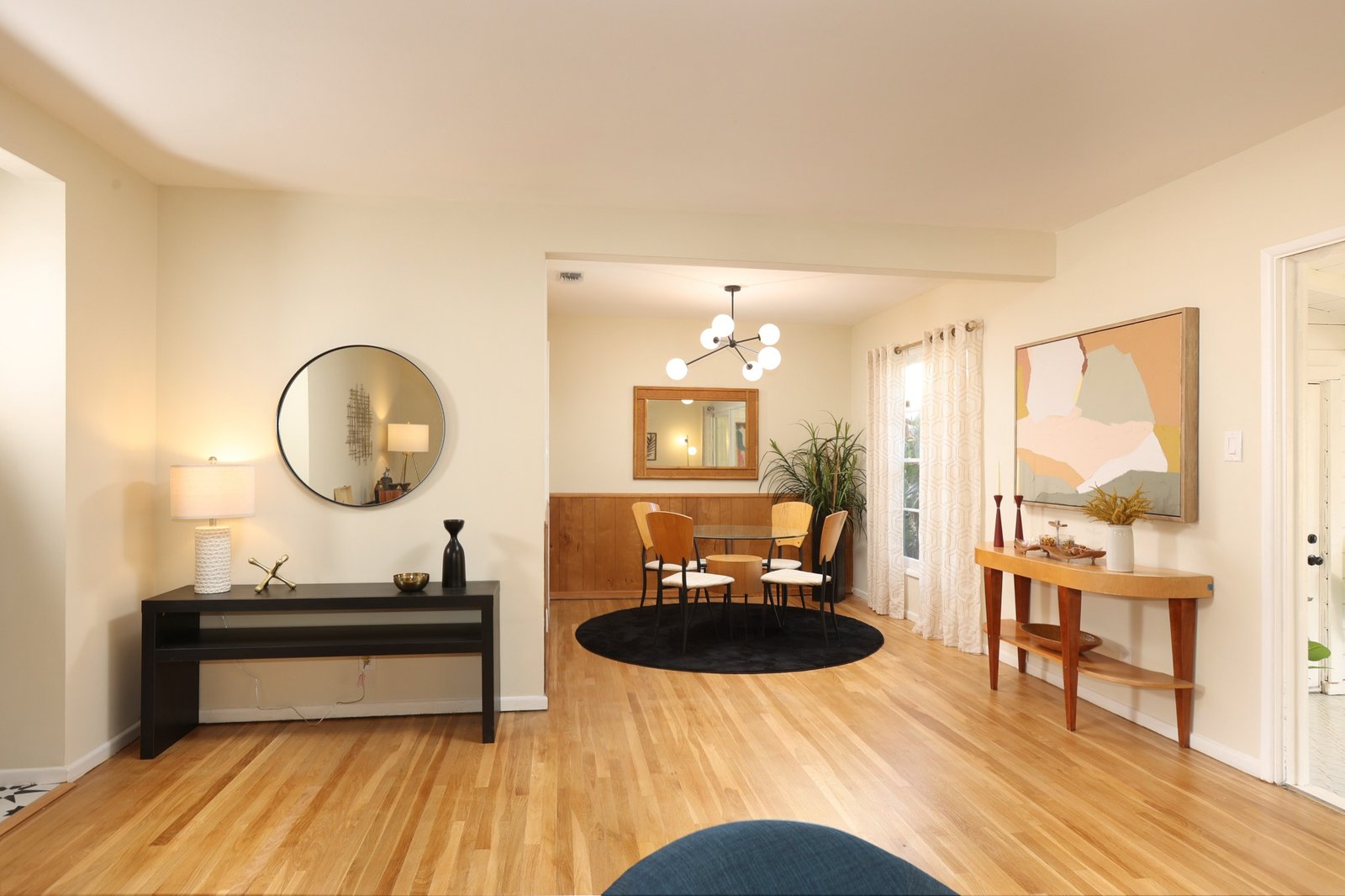 Professionally prepared and staged living and dining areas